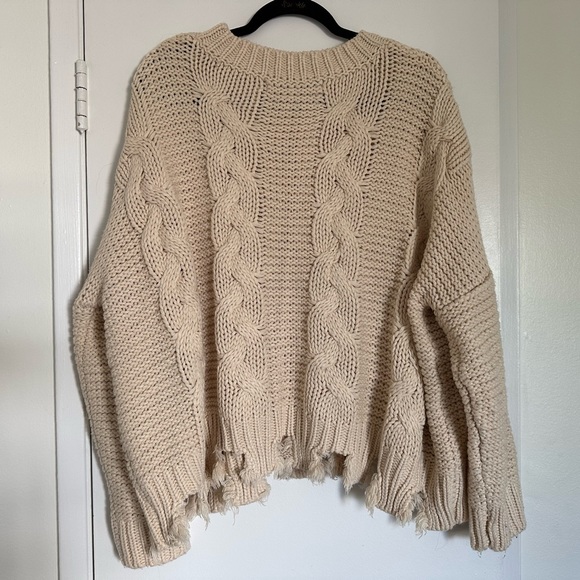 HYFVE Cable Knit Sweater in Cream/Beige - Picture 6 of 8